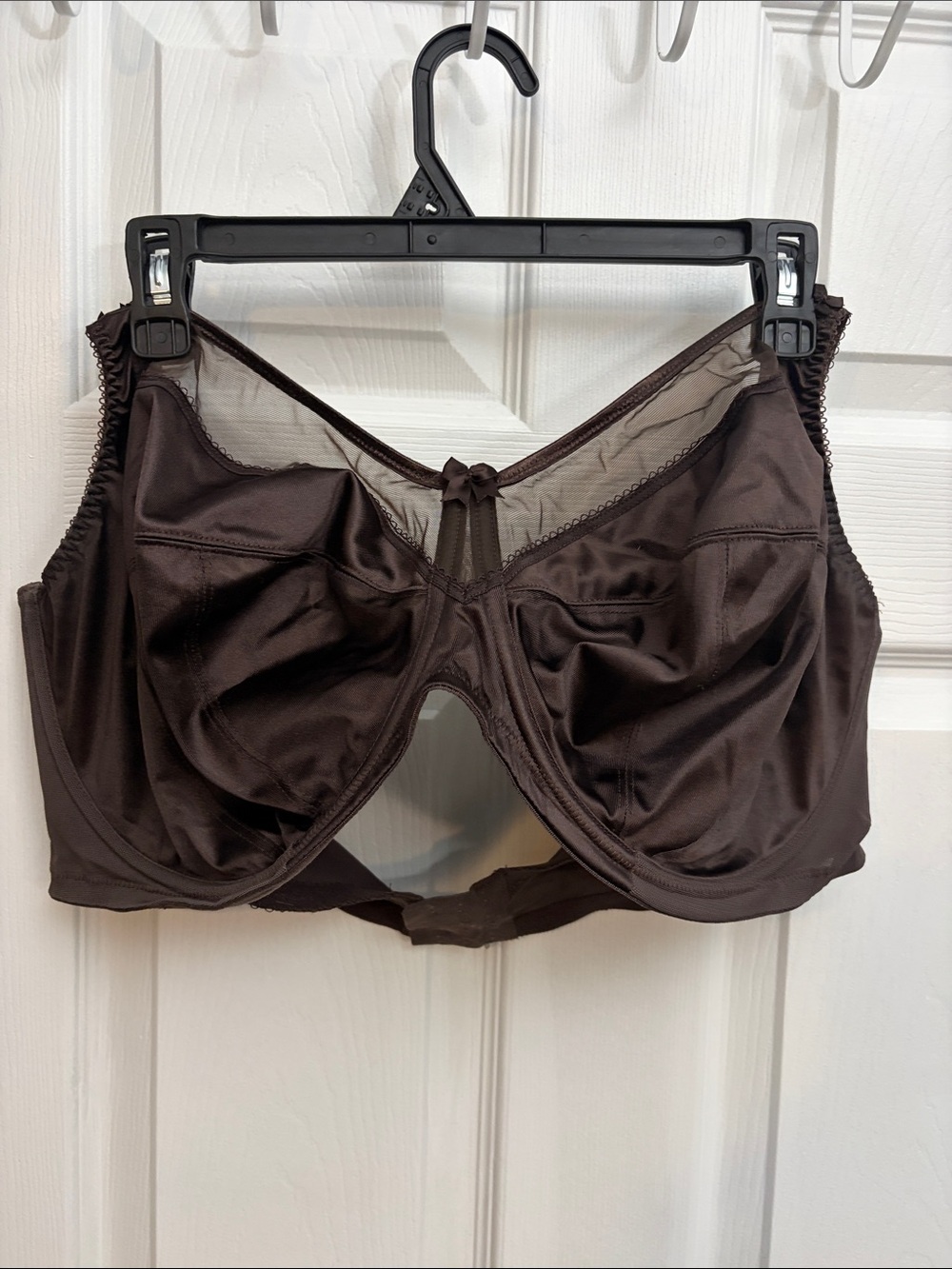 Goddess Brown Full-Coverage Underwire Bra with Sheer Upper Panel